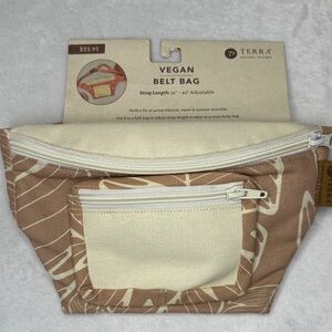 Terra Vegan Belt Bag in Beige Leaf Print